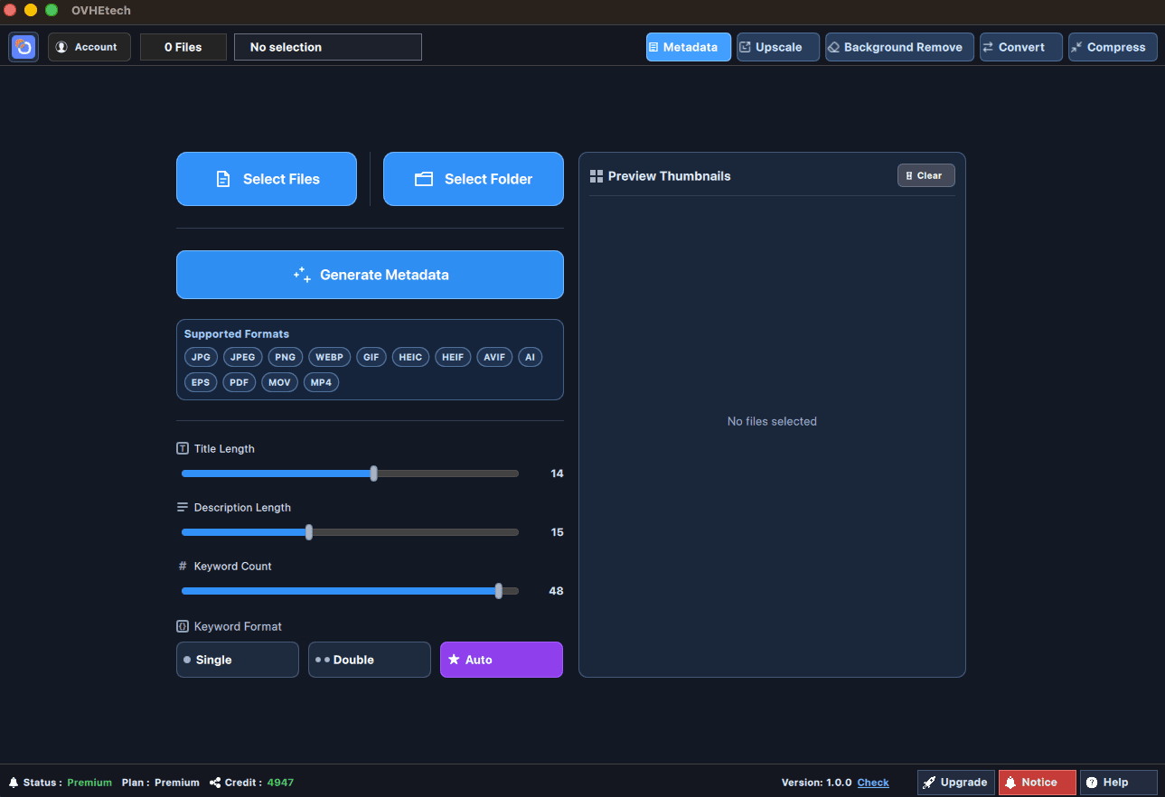 OVHE Tech tools interface preview 1