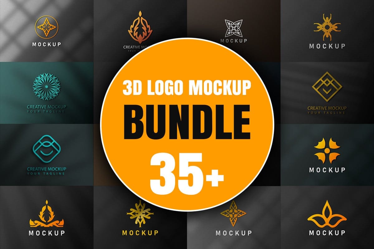 Luxury 3D Logo Mockup Bundle Design