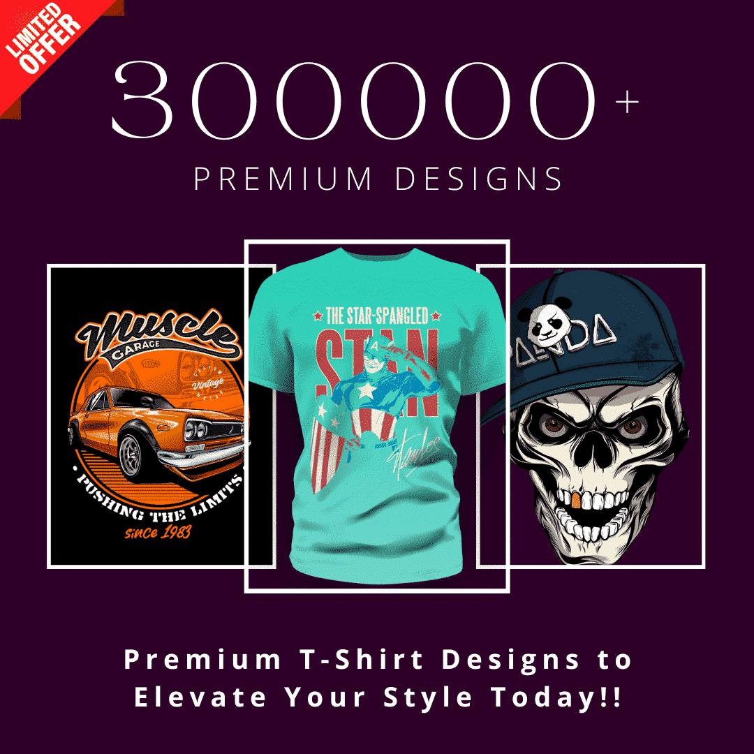 300000+ Exclusive T-Shirt designs Mega Bundle