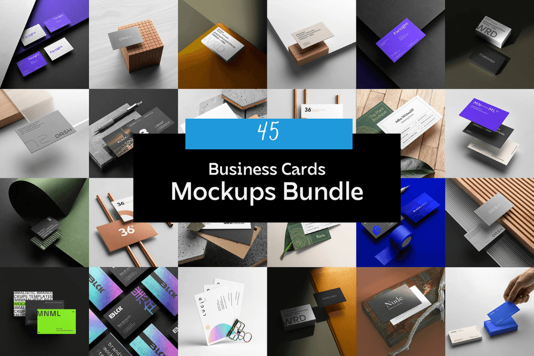 Professional 45+ Business Cards Mockups Bundle